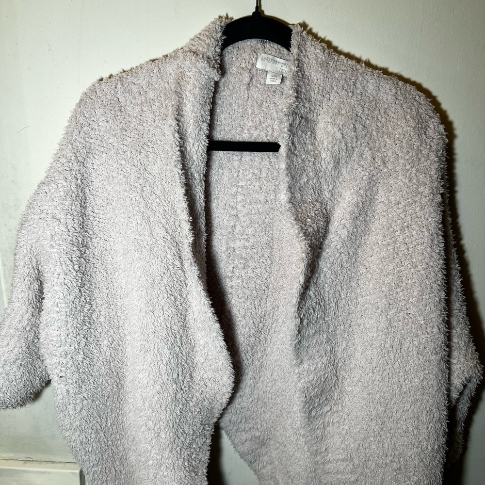 Barefoot Dreams Cozy Plush Open-Front Women's Sweater Cardigan - creamy tan
